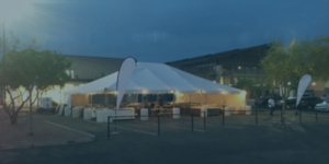 tent sale parking lot event